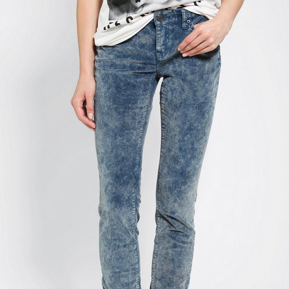 Urban Outfitters BDG Acid-Wash Cigarette Mid-Rise Corduroy Pant
